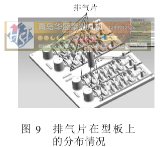 图 9 排气片在型板上的分布情况