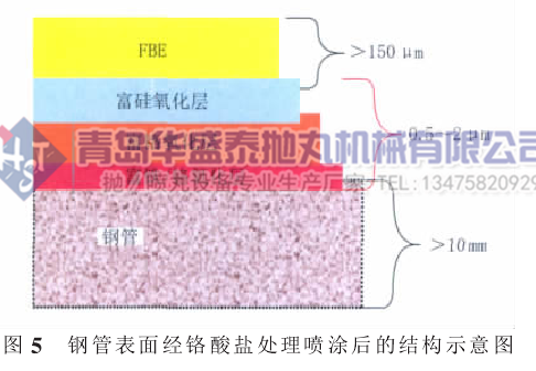 图 5 钢管表面经铬酸盐处理喷涂后的结构示意图