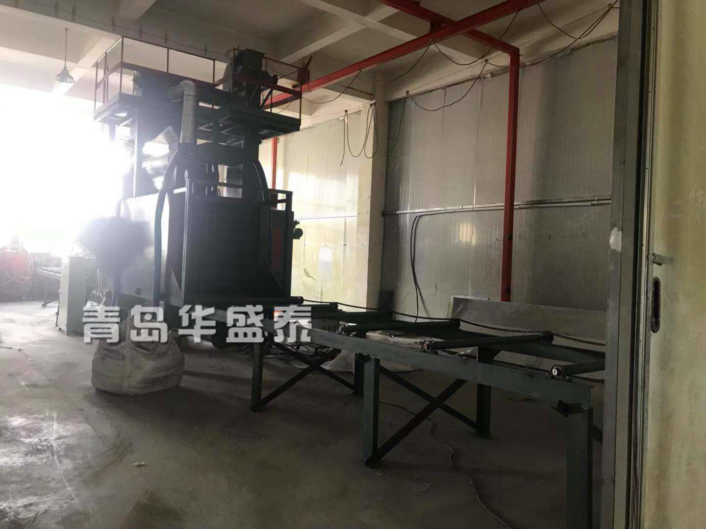 山东烟台6912通过式抛丸机安装调试完毕图视频