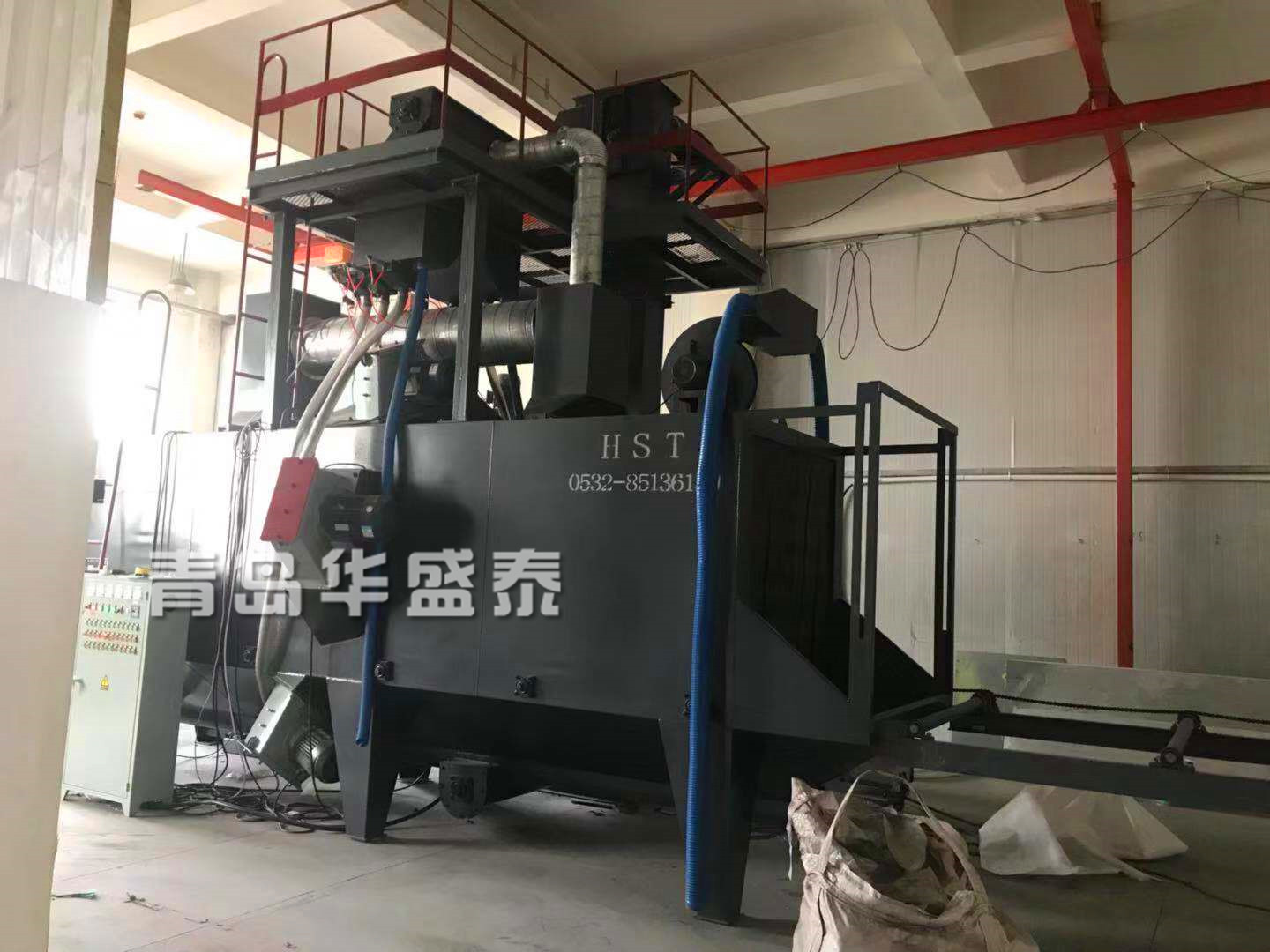 山东烟台6912通过式抛丸机安装调试完毕图视频