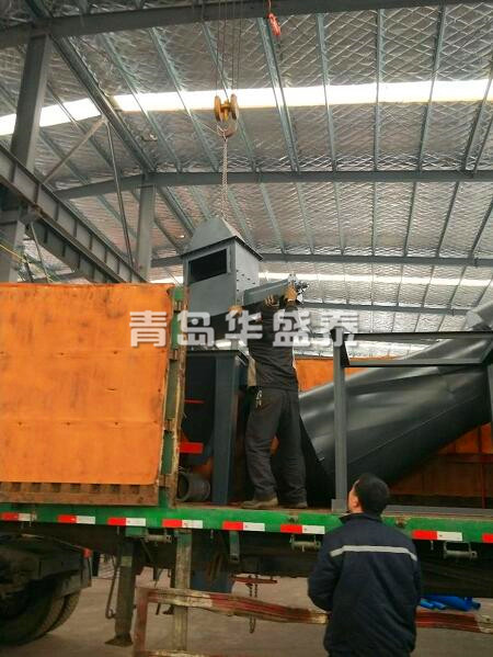 2018砖材抛丸机发往河南濮阳-地面砖抛丸机