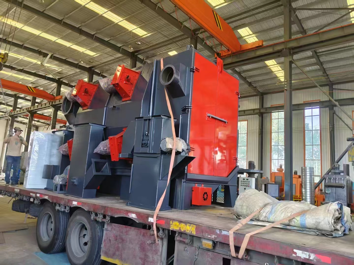 铁砂除锈机_H型钢打砂除锈机_砂轮除锈机