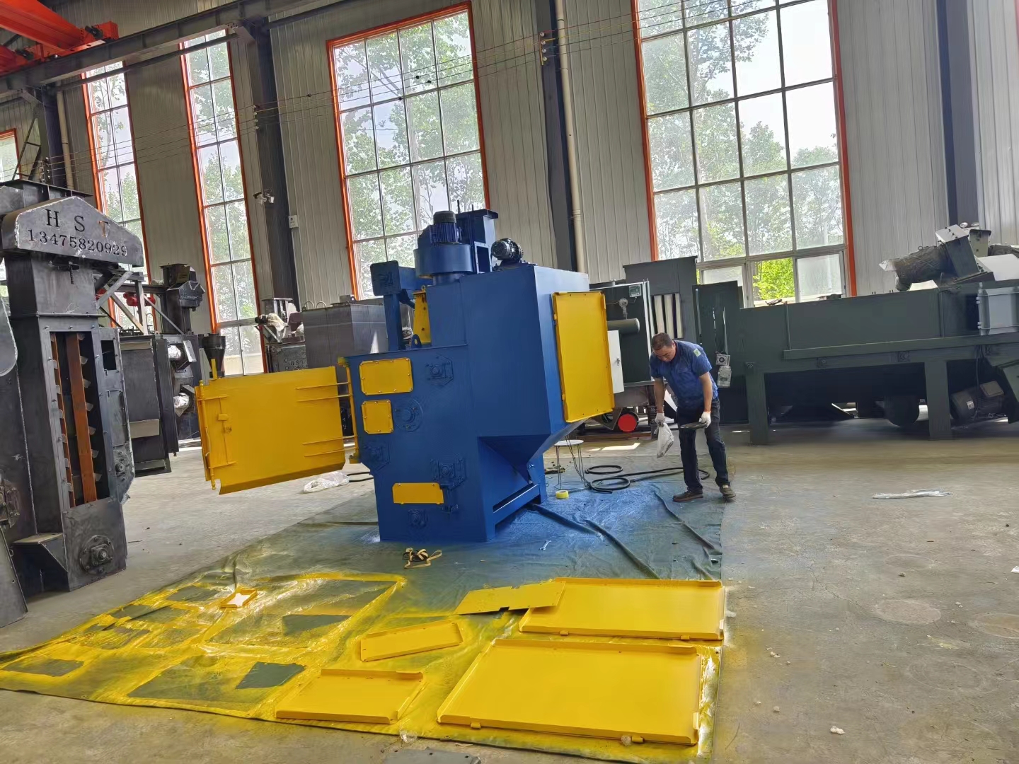 立式打砂机_大型砂机设备视频_货架打砂机